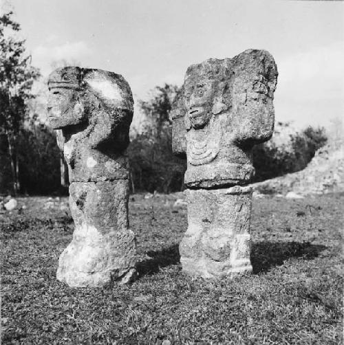 Temple of the Little Heads; 5C3.  Atlanteans: left figure in 60 cm. tall