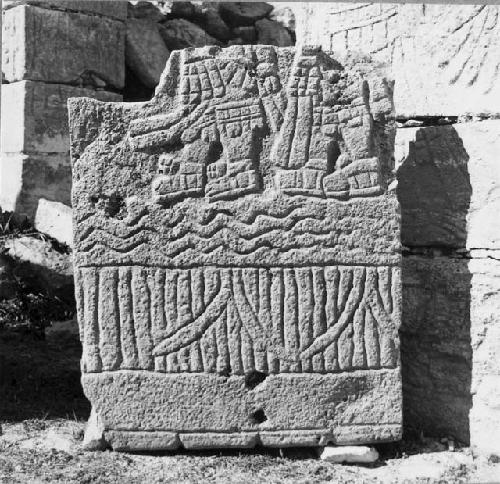 3C1. Sculptured stones found at top of pyramid.