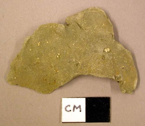 Ceramic body sherd, gray, plain, shell temper