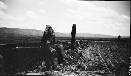 Large shaped monoliths in valley