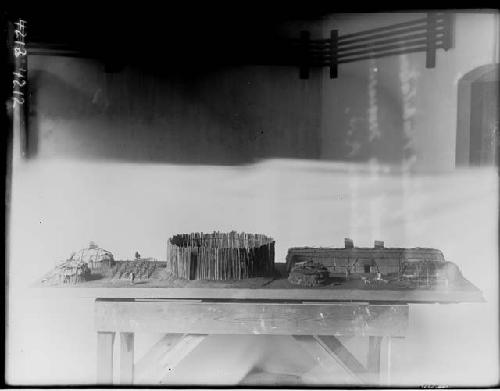 Model in museum at Providence, Rhode Island - habitation in New England