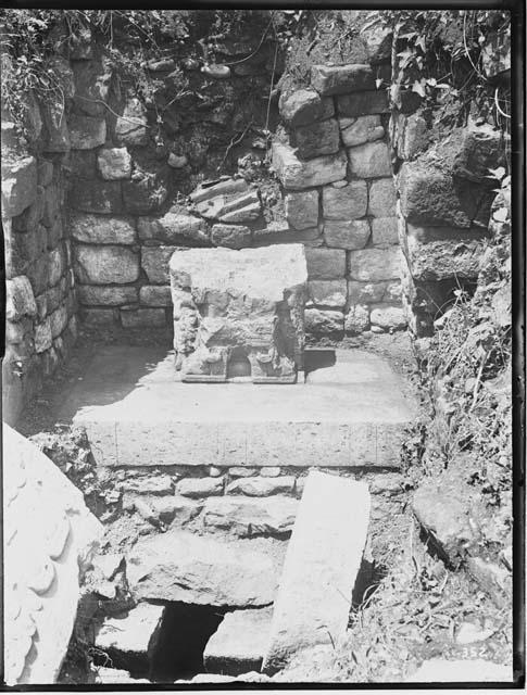 Stela I - showing excavation and vault