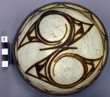 Bowl, polacca polychrome style c. int: zuni rain bird design; ext: linear design