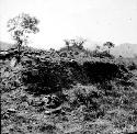 West range of ballcourt of Structure One, Group B at Mixco Viejo