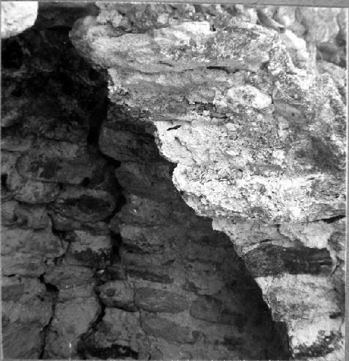 North Pyramid, interior of temple from Northest