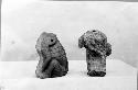 2 pottery figurine bodies, hollow