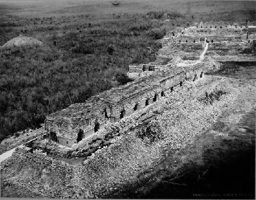 Governor's and Monjas, looking north, Uxmal