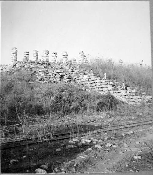 Str. 1- the colonnaded Palace, looking N.E. from top of Str. 2, showing cleared