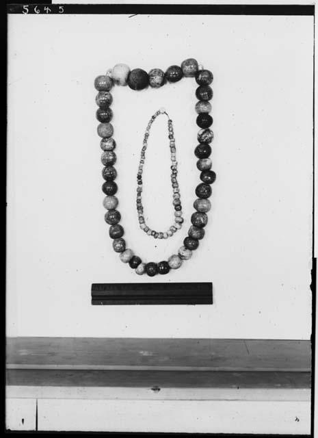 Two strings of jade beads