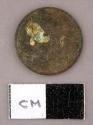 Metal, coin, penny, copper/zinc, date 198?, diameter 1.9cm, circumference 2pi cm