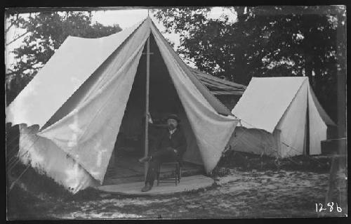 Dr. Metz in tent