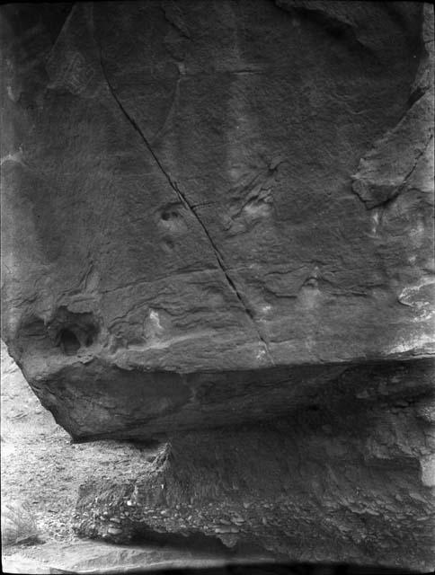 Close-Up of Rock Face With Faint Pictograph