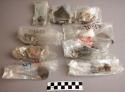 Sherds, shell, bone, clay fragments