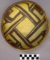 Bowl, polacca polychrome style c. int: linear design; ext: slipped, no design. 8