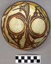 Bowl, polacca polychrome style c. int: zuni rain bird design; ext: zuni rain bir