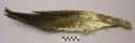 Sioux eagle wing wand. Bone of wing forms handle. 9 wing feathers