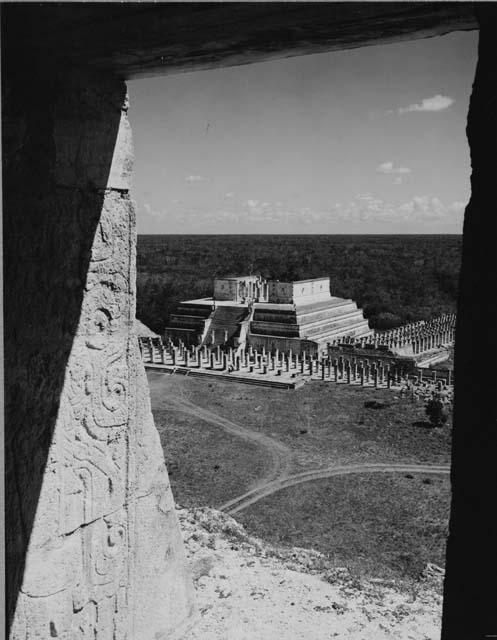 Temple of Warriors from east entrance of Castillo.