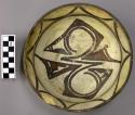 Bowl, polacca polychrome style c. int: zuni rain bird design; ext: slipped, no d