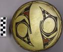 Bowl, polacca polychrome style c. int: zuni rain bird design; ext: slipped, no d