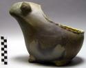 Ceramic black burnished frog planter