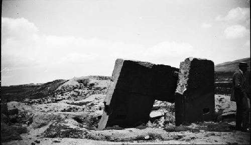 Large shaped monoliths in valley