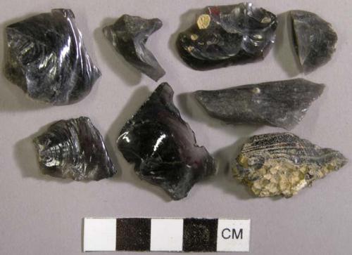 Pieces chipping waste (obsidian)