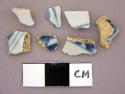 Ceramic, pearlware, sherds with blue and white transfer print