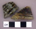 Glass, brown bottle glass, thick fragments