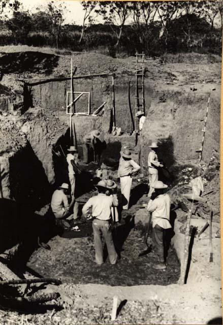 Excavation as left by Samuel Kirkland Lothrop in 1940