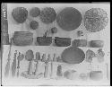 Baskets and stone implements