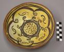 Bowl, polacca polychrome style c. int: curvilinear design; ext: slipped, no desi