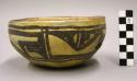 Bowl, polacca polychrome style c. int: splatter design; ext: linear design. 7.3