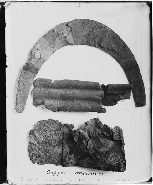 Copper ornaments from mound