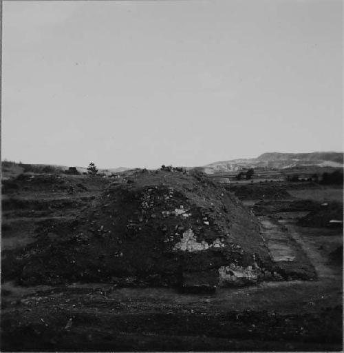 Structure 22; Ball Court; West End of Mound 22 seen from 25