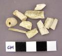 Ceramic, pipe stem, fragments, white