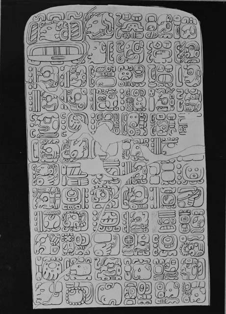 Drawing of Hieroglyphic Inscription as Stela 2