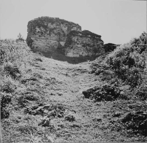 Building 3 at Comalcalco seen from west