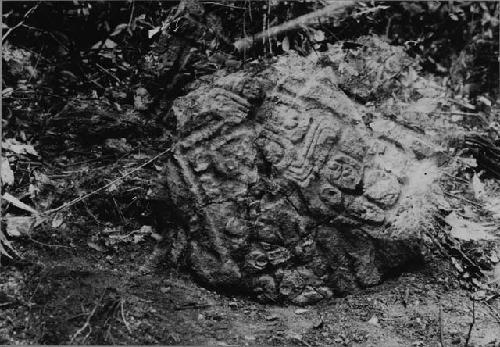 Stela D; Front Left Upper Corner