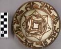 Bowl, polacca polychrome style c. int: curvilinear design; ext: slipped, no desi