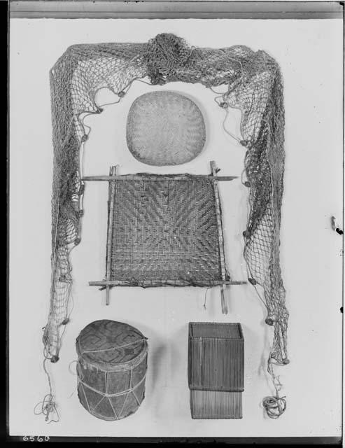 Drums, nets and other artifacts