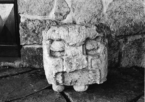 Sculptured stone Chac, front view