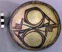 Bowl, polacca polychrome style c. int: zuni rain bird design; ext: linear design