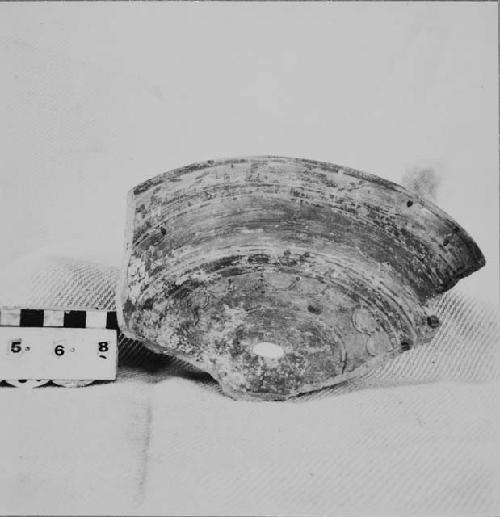 Fragmentary dichrome pottery bowl