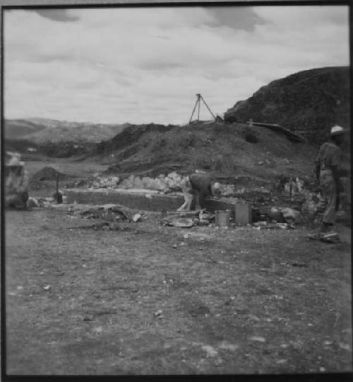 Structure 11-E; Beginning Repairs of Basal Terrace of East Side