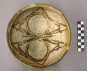 Bowl, polacca polychrome style c. int: zuni rain bird design; ext: slipped, no d