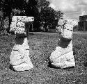 3D10. Atlanteans stored at Officina. The left is 62cm tall and the right is 58cm