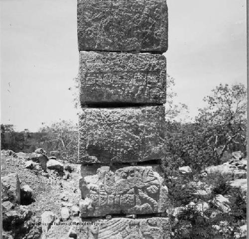 High Priest's Grave.  Glyphic inscription on East face of column