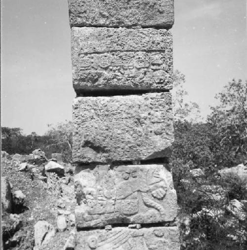 High Priest's Grave.  Glyphic inscription on East face of column