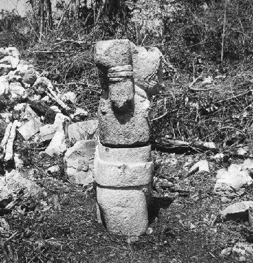 5B21. Two drums of a Jaguar Atlantean figure.