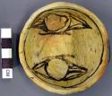 Bowl, polacca polychrome style c. int: Zuni rain bird design; ext: slipped, no d